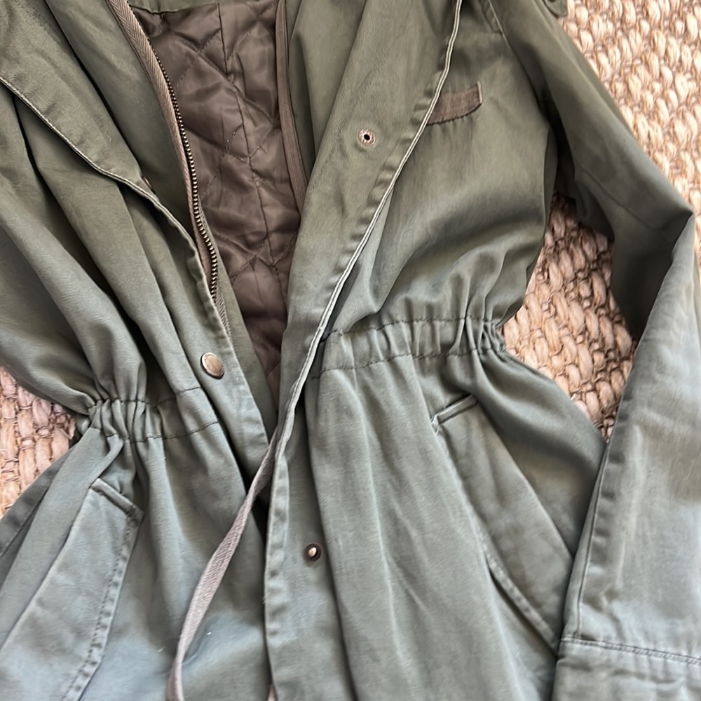 Bcbgeneration, Army Green Jacket With Patterned H… - image 3